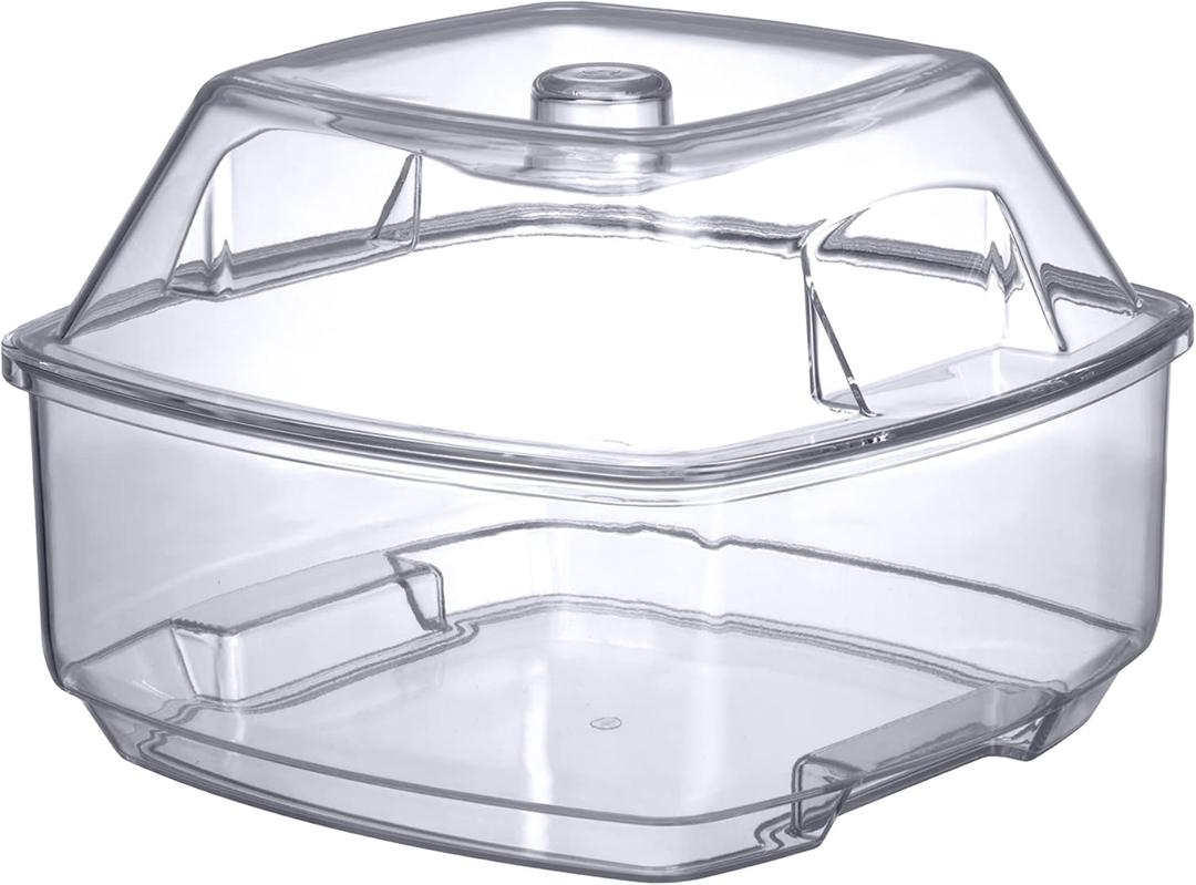 Prodyne Acrylic Flip Salad On Ice Bowl with Lid, 2pc Set, 10", Clear