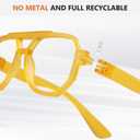 BFOCO Pilot Reading Glasses Metalless Screwless Spring Hinges 6 Pack Oversized Readers with Double Hinges for Women Men(+2.50)