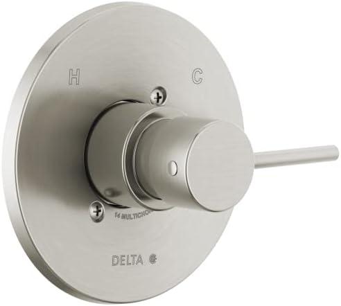 Delta T14059-PP Modern Pressure Balanced Valve Trim Only with Single Lever Handle - Less Rough In - Brilliance Stainless