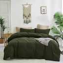 KAREVER Army Green Comforter Queen Dark Green Bedding Set Olive Green Comforter Set Queen Men Breathable 3 PCs Comforter Set 1 Queen Comforter (90x90 inches) with 2 Pillowcases (20x26 inches)