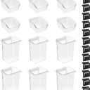 12 Packs Slatwall Accessories,Includes 6 Packs of Slatwall Boxes and 6 Packs of Slatwall Cups,Slatwall Containers Storage Organizer for Craft Garage Tool Storage Room Panel (Transparent)