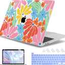 May Chen for MacBook Pro 16 inch A2141 2020 2019 Release, Screen Protector & Keyboard Cover Plastic Soft-Touch Case for MacBook Pro 16-inch with Touch Bar & Touch ID - Colorful Floral