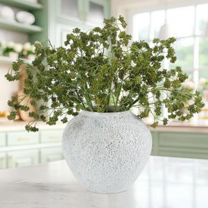 Thiccywoov 6 Pcs Green Faux Berry Stems for Vase, 16 Inch Artificial Greenery Stems Branches for Home Decor, Farmhouse Table Centerpiece Mantel Kitchen Decoration