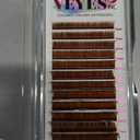 VEYES INC Colored Lash Extensions 03 05 07 15 C/D Curl 8-16mm Mixed Length Tray, Premium Individual Silk Eyelashes, Professional Supplies for Lash Techs (Light Brown 0.07 C 8-16mm)