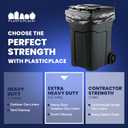 Plasticplace 65 Gallon Trash Bags 1.5 Mil Black Heavy Duty Garbage Can Liners 50 x 48 (50 Count)