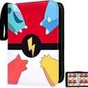 Trading Card Binder 4 Pocket, Card Binder 400 Pockets Card Book Holder with 50 Removable Sleeves, Portable Collectible Game Card Albums Gifts (Small)