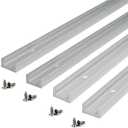 300mm T-Track Aluminum Alloy T-Slot Track Slider with Self-taping Screws for Woodworking and Clamps, 4pcs/pack (Size:300mm)
