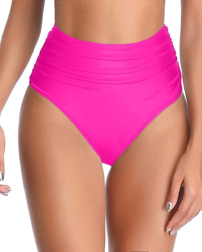 Tempt Me Women High Waisted Bikini Bottom Full Coverage Swimsuit Bottom (XX-Small, Black)