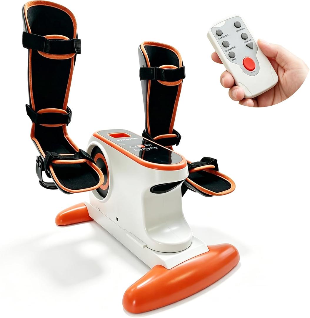 PHYCISER Electric Pedal Exercise Bike with Leg Support, 2-in-1 Motorized Exerciser for Seniors & Limited Mobility, 20 Speeds, Anti-Spasm, Rehab Physical Therapy for Knee/Ankle Post-Surgery Recovery