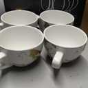 LUKA Ceramic Demitasse Espresso Cups Set with Saucers and Metal Stand, 8 oz Porcelain Stackable Cappuccino Cups Teacup For Tea, Espresso, Latte, Coffee, Cafe Mocha, Set of 4, White