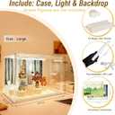Clear Acrylic Display Cases for Collectibles with LED Light,DIY Scene, with Backdrop, No Dust , No Moisture, for Figures Collection Display Cabinet (27*17*22cm/10.66.78.6 in)