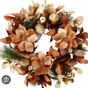BINFEN 24" Winter Wreaths for Front Door, Gold-Brown Leaves Balls Pears Magnolia Flowers Christmas Wreath, Door Reef for Windows Fireplaces Walls, Front Porch Indoor and Outdoor Decor