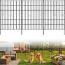 Toolterritary 10 Panels No Dig Decorative Garden Fence, 40in(H) x 25ft(L), Dog Fence Outdoor for Yard - Rustproof Metal Animal Barrier Fencing for Patio, Flower Bed, Ideal for Dogs, Rabbits