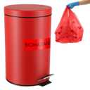 Geiserailie 1 Set 1.32 Gallon,Stainless Steel Biohazard Trash Can with Foot-Operated Self-Closing Lid, with Biohazard Labels and Bags for Lab Medical Hospitals Industrial Infectious Waste Disposal