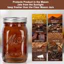 SUT Amber Wide Mouth Mason Jars 32 oz,9 Pack Quart Mason Jars With Airtight lids and Bands,Canning Jars 32 oz for Preserving,Meal Prep,Overnight Oats,Fermenting