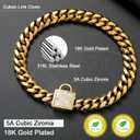 Dog Chain Collar Walking Metal Choke Collar with Design Secure Buckle, Gold Cuban Link Strong Heavy Duty Chew Proof for Medium Dogs American Pitbull German Shepherd(14MM, 14") (14"(Suits Dog Neck 12" to 13.5"))