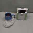 Bosmarlin Extra Large Ceramic Coffee Mug, 24 Oz, Dishwasher and Microwave Safe, Big Oversized Tea Cup, Reactive Glaze (Light Grey bLue)