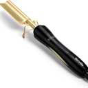 Terviiix Hot Comb for Lace Front Wigs, Curved Teeth Pressing Combs for Black Women Hair, Anti-Scald Straightening Comb, Electric Heat Comb, Temperature Adjustable, 60 Min Auto Shut Off