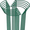HiGift 10 Pack 24" H x 10" W Tall Plant Support Stakes, Half Round Metal Peony Cages and Supports, Monstera Plant Support Snake Plant Stake Flower Support Ring for Tomato, Hydrangea Outdoor Indoor