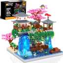 Cherry Blossom Tree Building Set, Chinese Architecture Blocks Japanese Sakura House Set Bonsai Kit, Sets for Adults Gift Kids Age 12+(3220 Pieces) (PBS001)