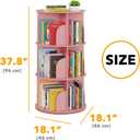 SpaceAid 3 Tier Rotating Bookshelf Tower, Spinning Bookcase Lazy Susan, Revolving 360 Book Shelf Storage Round Carousel, Vertical Rotate Turning Spiral Corner Organizer, Pink, 3 Tier, 37.8" H