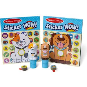 Melissa & Doug Sticker Wow! Pets (Dog and Cat) Value Pack Arts and Crafts Collectibles - 2 Activity Pads, 2 Sticker Stampers, 2 Bonus Stacks - FSC Certified