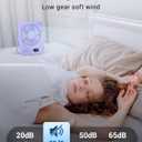 WHATOOK Small Desk Fan Personal Fans: 5000mah 25 Hours Battery Office Quiet Mini Desktop Fan Portable Rechargeable Travel Essentials (Purple, 2000 mAh)