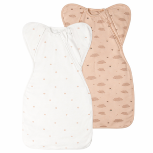 Baby Sleep Sack Swaddles for Newborn 0-3 Months, Arms Up Swaddle Blanket 2 Packs Cotton, Hands Up 3-Way Transitions to Arms-Free Wearable Sleeping Sack Bag for Boys Girls Snug Fit Calms Startle Reflex