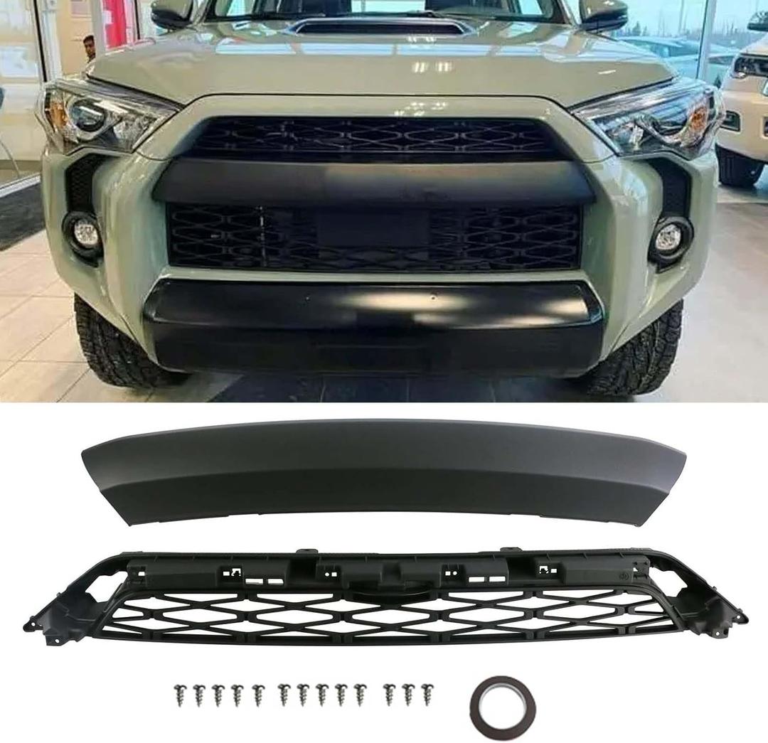 PACEWALKER Front Grill for 4Runner Accessories 2020 2021 2022 2023 Upper Grill with Accessory Matte Black Replacement ABS