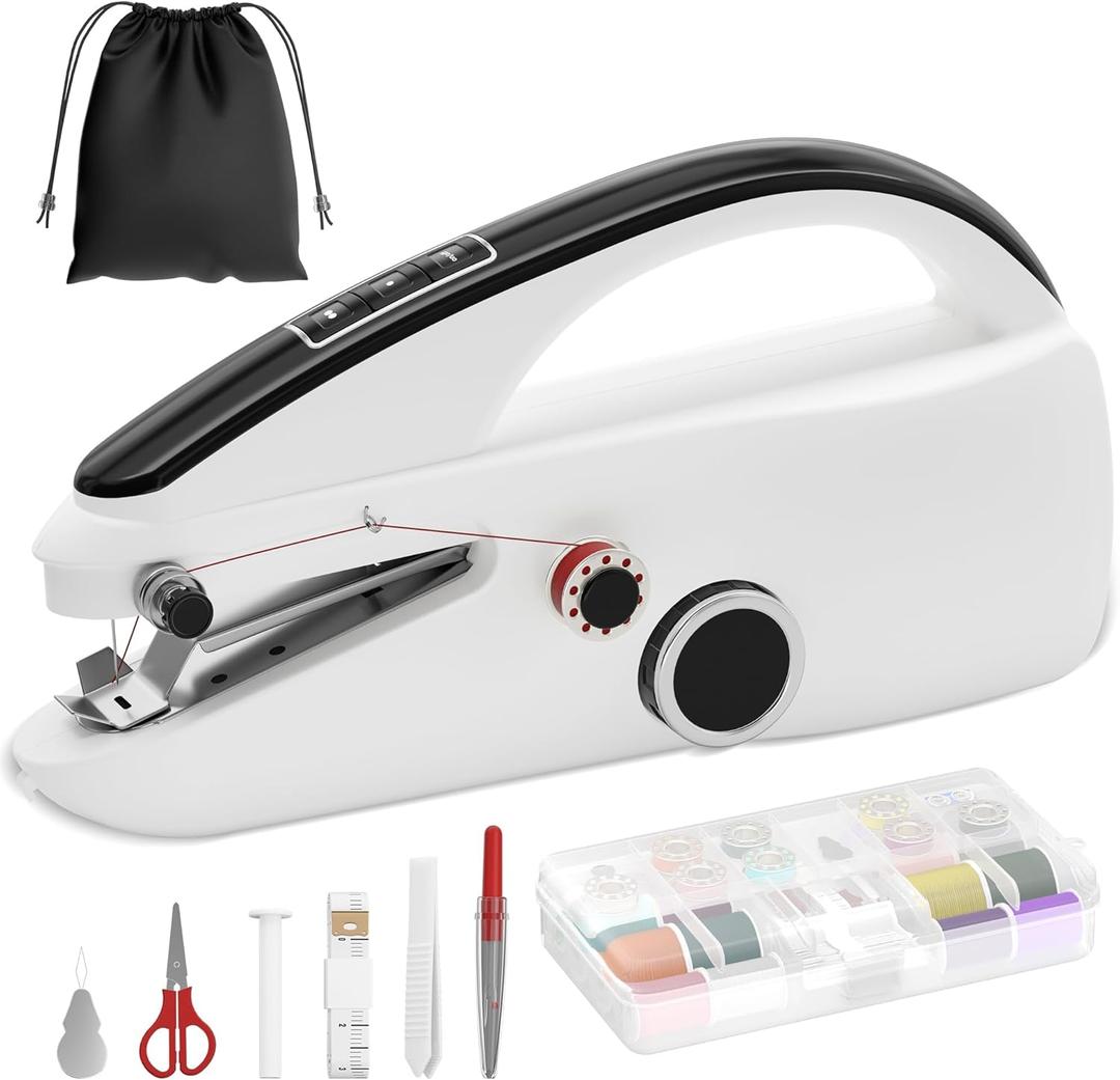Handheld Sewing Machine Heavy Duty & Portable, 2-Speed Mini Sewing Machine with Sewing Kit & Storage Bag for Beginners, Adults, DIY, Home, Travel, Quick Clothing Repairs