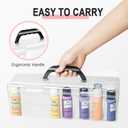 Vowcarol Acrylic Paint Storage Box, 30 Bottles Capacity Acrylic Paint Organizer for 2 fl. oz Bottles, Craft Organizer