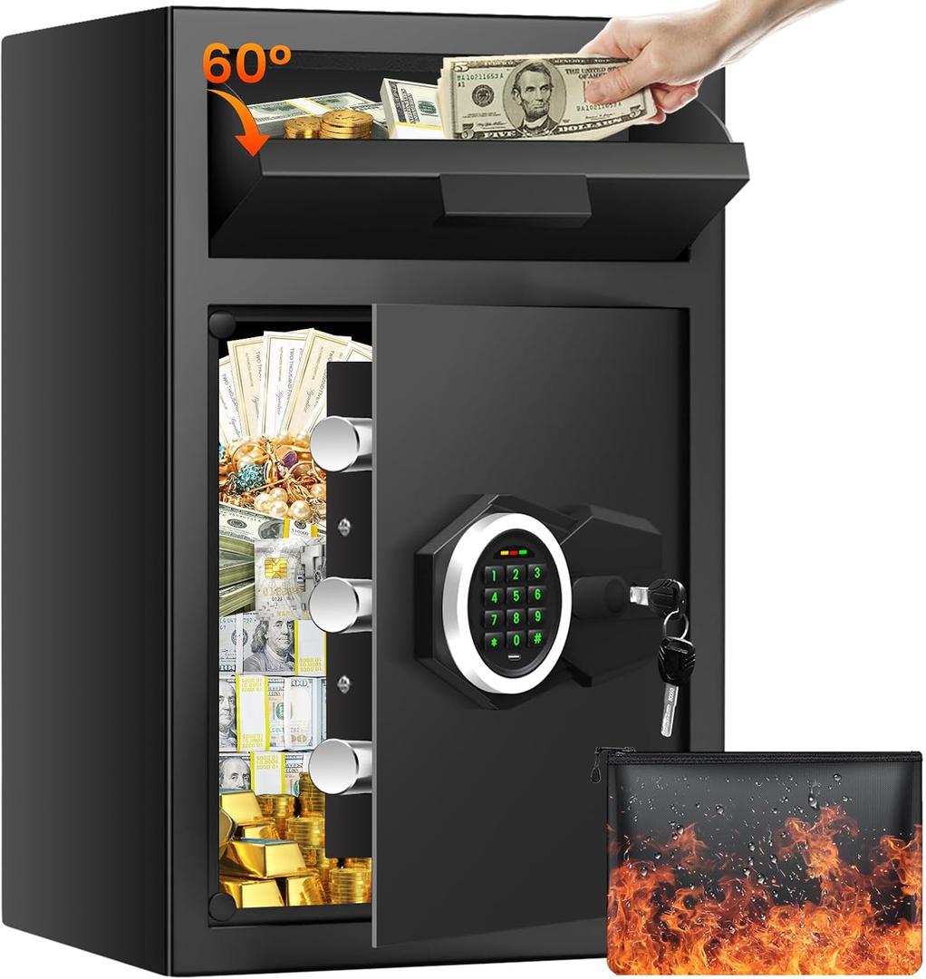 2.8 Cuft Drop Safe for Business, Cash Safe Box with Quick Place Drop Slot