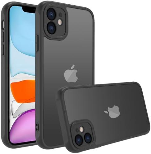 iPhone 11 Phone case Semi-Translucent (10 FT Military Grade Drop Protection) Matte Slim Shockproof Anti-Fingerprint Protective Cover iPhone11 Black case 3 Pack