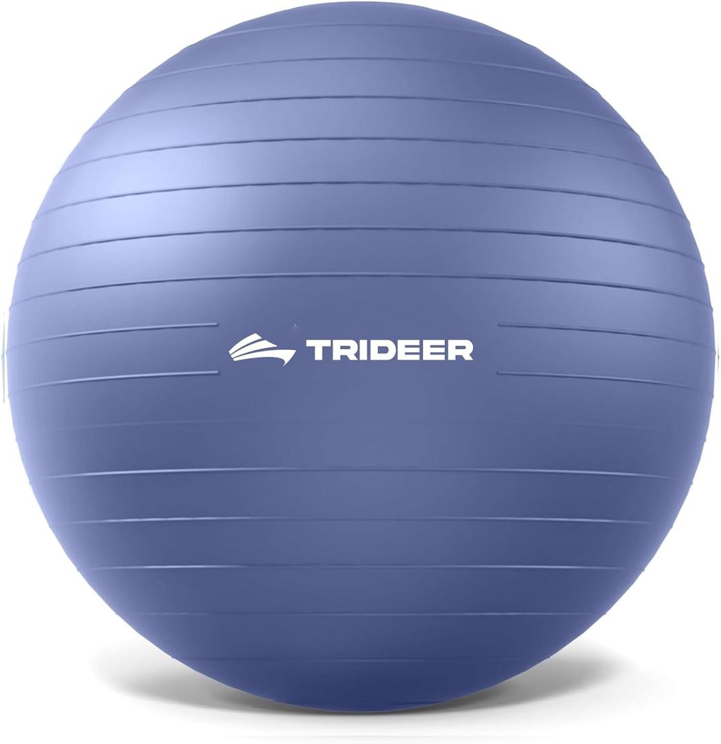Trideer Exercise Ball Yoga Ball,Office Seating & Balance Ball Chair, Stability Ball for Pilates, Physical Therapy,Core Training & Balance Improvement & Stretching (L(23-26ines/58-65cm), Midnight Blue)