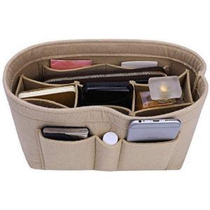 ZTUJO Purse Organizer Insert, Felt Bag Organizer For Handbag Purse Organizer,13 Colors, 6 Size (Medium, Beige)