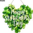 St. Patrick's Day Decorations Wooden Shamrock Door Wreath for Front Door Welcome Sign, Farmhouse St. Patrick's Decor Hanging Sign Outdoor Indoor Shamrock Clover Spring Wall Home Decor