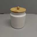 Sweejar Ceramic Kitchen Canisters, 28 FL OZ Porcelain Food Storage Jar with Airtight Seal Wooden Lid, Home Container Serving for Coffee Beans, Tea-leave, Sugar, Salt and More, Tool Bucket (White)