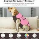 Queenmore Large Recovery Suit for Dogs, Dog Recovery Suit, Pink,XL Breathable Dog E-Collar & Cone Alternative Surgical Suit, Soft Pet Surgical Suit Female and Male