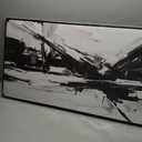 Wall Art Abstract Canvas Painting Black and White Modern Artwork for Living Room Bedroom Dining Room Home Office Decor 20"x40" with Framed