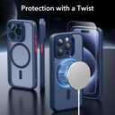 ESR for iPhone 15 Pro Case, Translucent Matte Case, Compatible with MagSafe, Military-Grade Protection, Classic Series, Frosted Blue