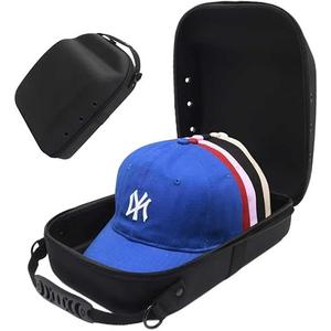 Hard Travel Hat Cases for Baseball Cap–Hat Carrier Storage, Protect up to 15 Hats, Hat Box Organizer Holder with Carrying Handle, Adjustable Shoulder Strap, Gift for Men Women (Black)