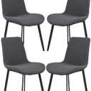 Shell Chair Cover Curved Back Dining Chair Slipcover Set of 6/4/2/1 Stretch Chair Seat Cover Without Arms Dining Room Chairs Covers with Back Nordic Chair Protector,Gray,4pcs (Grey)