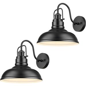 zeyu 2 Pack Barn Sconce Wall Lighting, Vintage Wall Mount Light Fixture, Indoor Wall Sconce Lighting in Matte Black Finish, 016-1B-2PK BK