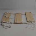 Easever Boho 3-Tier Wooden Plant Shelves - Macrame Wall Hanging Storage for Apartment, Bathroom, Living Room, Bedroom