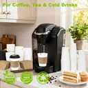 Disposable Coffee Cups, 12 oz 50 Pack PLA Paper Coffee Cups with Lids and Sleeves, Leak-Proof To Go Coffee Cups, Disposable Hot Coffee Cups for Hot Beverage