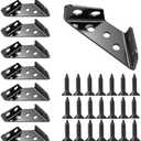BellRhein Universal Stainless Steel Furniture Corner Connector, Shelf Brackets 10PCS, for Furniture Corner Connectors, Wooden Furniture Triangle Stabilizer, Including 70 Screws (Black)