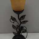 Touch Control Table Lamp with 2 USB Charging Ports, 3-Way Dimmable Bedside Nightstand Lamps, Amber Glass Shade Vintage Rural Leaf Lamp for Living Room, Bedroom, Dresser, LED Bulb Included (Bronze)