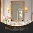Bathroom Mirror for Wall with Wooden Frame, 36"x24" Solid Wood Vanity Mirror for Farmhouse, Bathroom, Bedroom Decor, Vertical or Horizontal Hanging