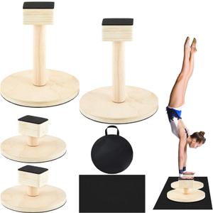 Skylety 3 in 1 Adjustable Handstand Canes High Low Canes, Yoga Block with Storage Bag and Non Slip Pad, Cheer Balance Trainer for Gymnastics, Acrobatics, Contortionist Flexibility Core Strength