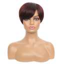 100% Real Human Hair Pixie Cut Wig with Bangs Effortless Chic Natural Look Lightweight for Women Cosplay Daily Wear Theme Parties